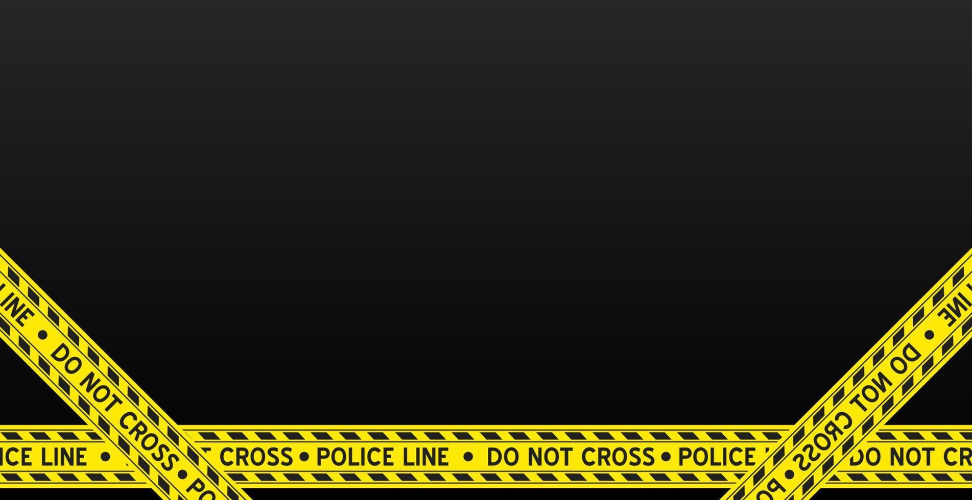 black background wallpaper with yellow police line ribbon vector