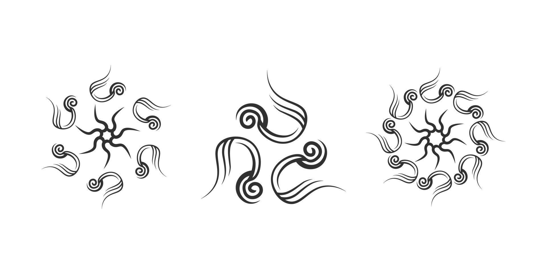 conjunto de negro resumen geométrico tatuaje contemporáneo acortar Arte elemento vector