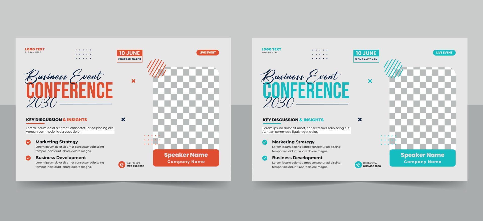 Abstract business conference flyer template or landscape Online live webinar poster banner design vector