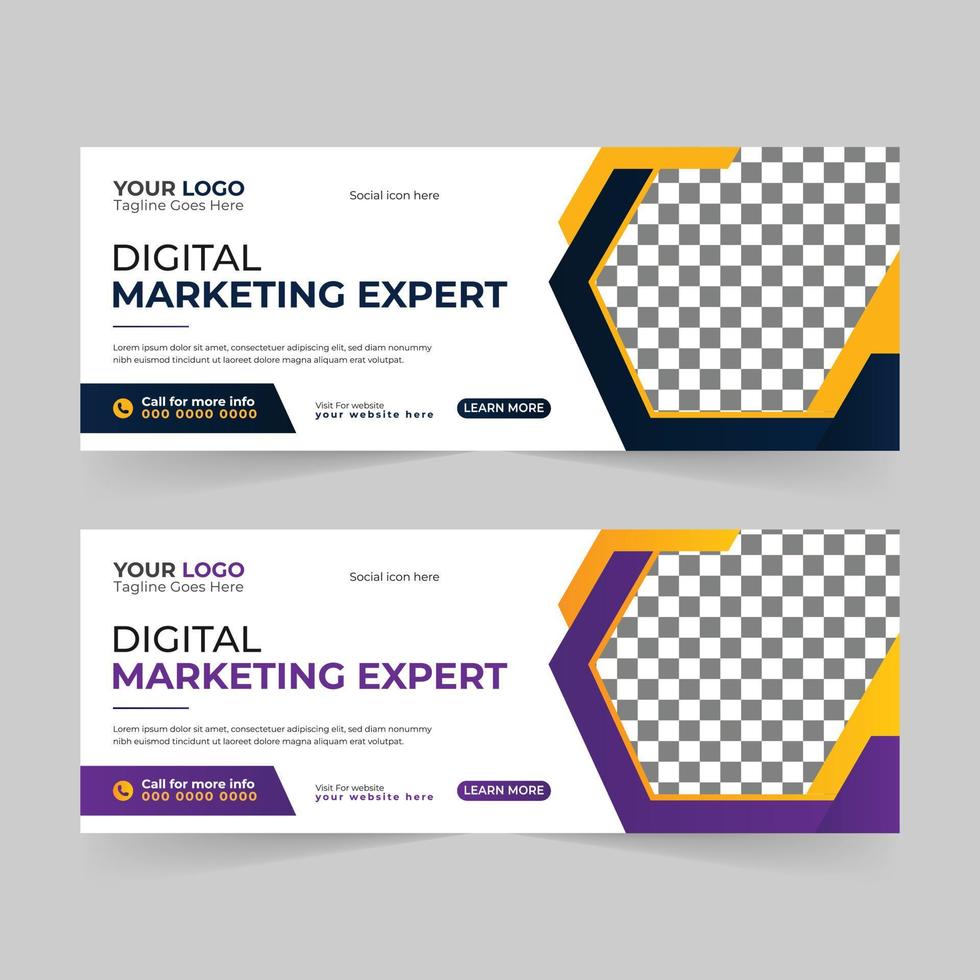 Creative digital marketing agency Business Facebook cover photo for social media, Corporate ads, and discount web banner vector template design