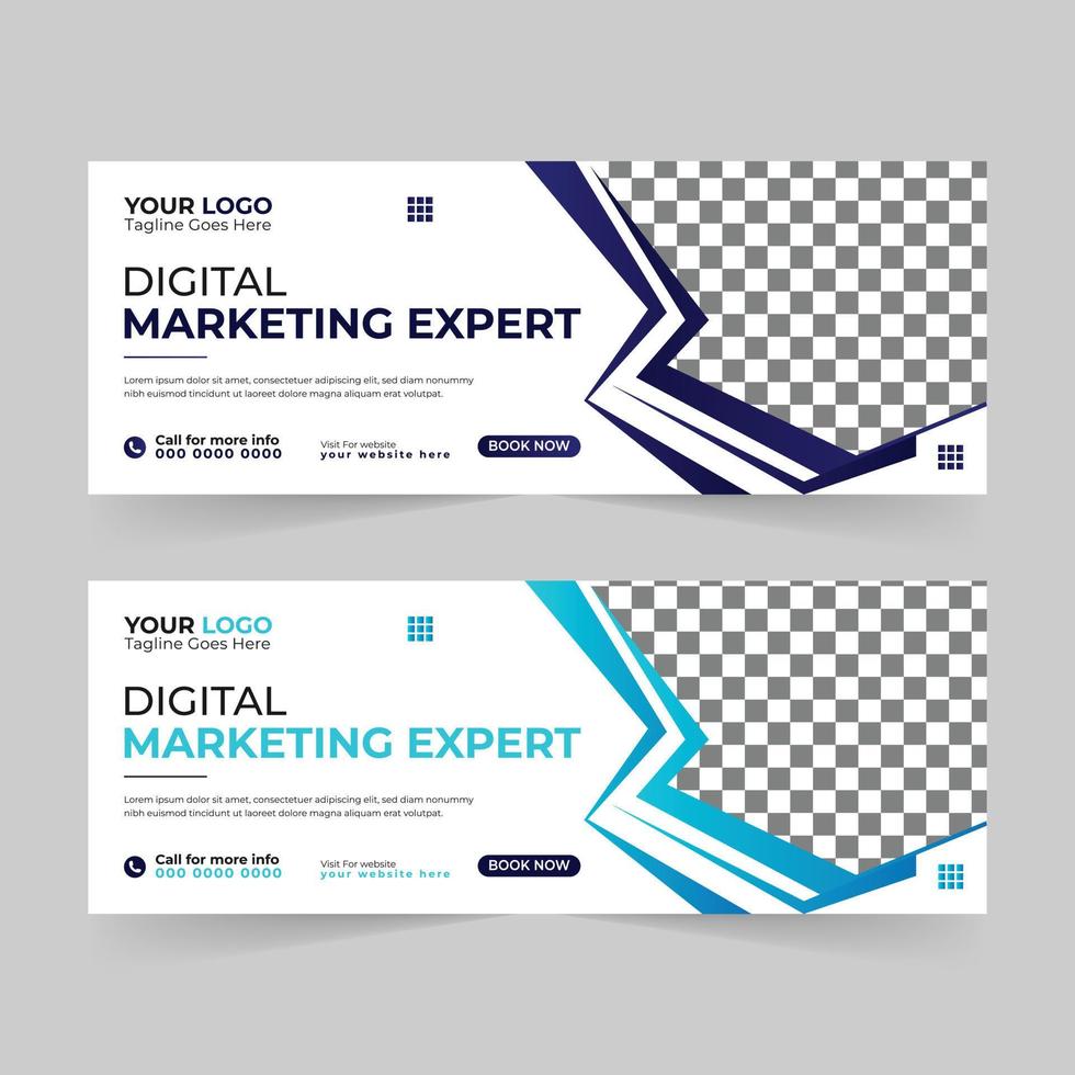 Creative digital marketing agency Business  Facebook cover photo for social media, Corporate ads and discount web banner vector template design