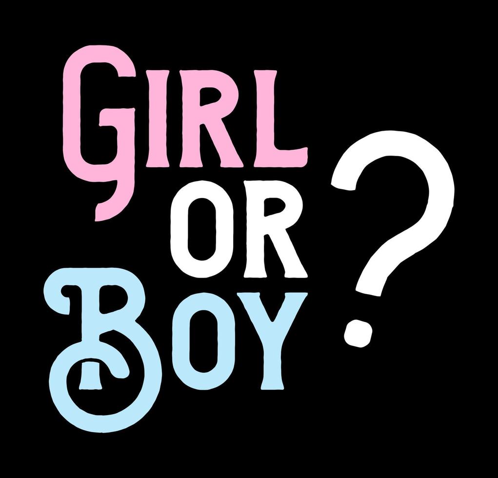 Girl or boy. Gender reveal party card. vector