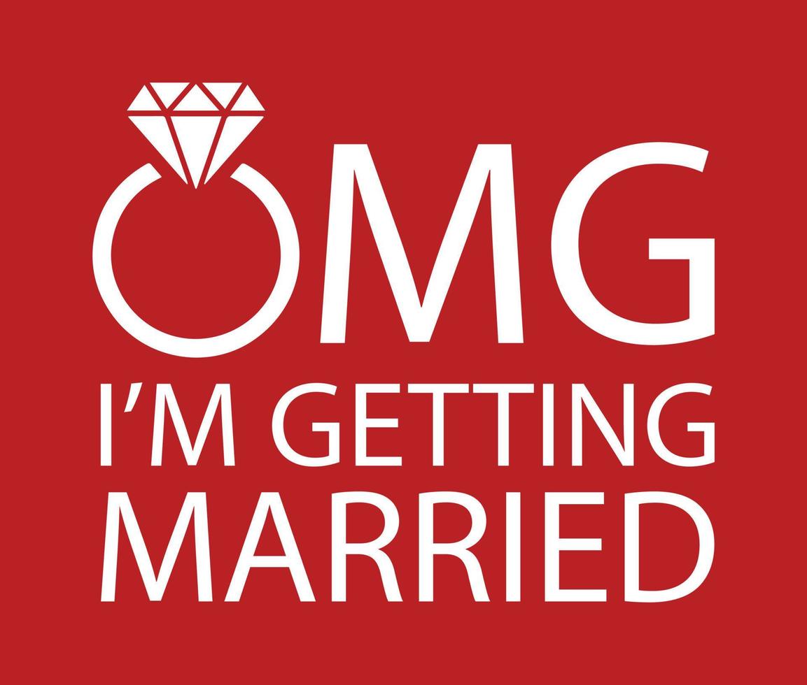 OMG, I am getting married. OMG with the ring clipart. vector