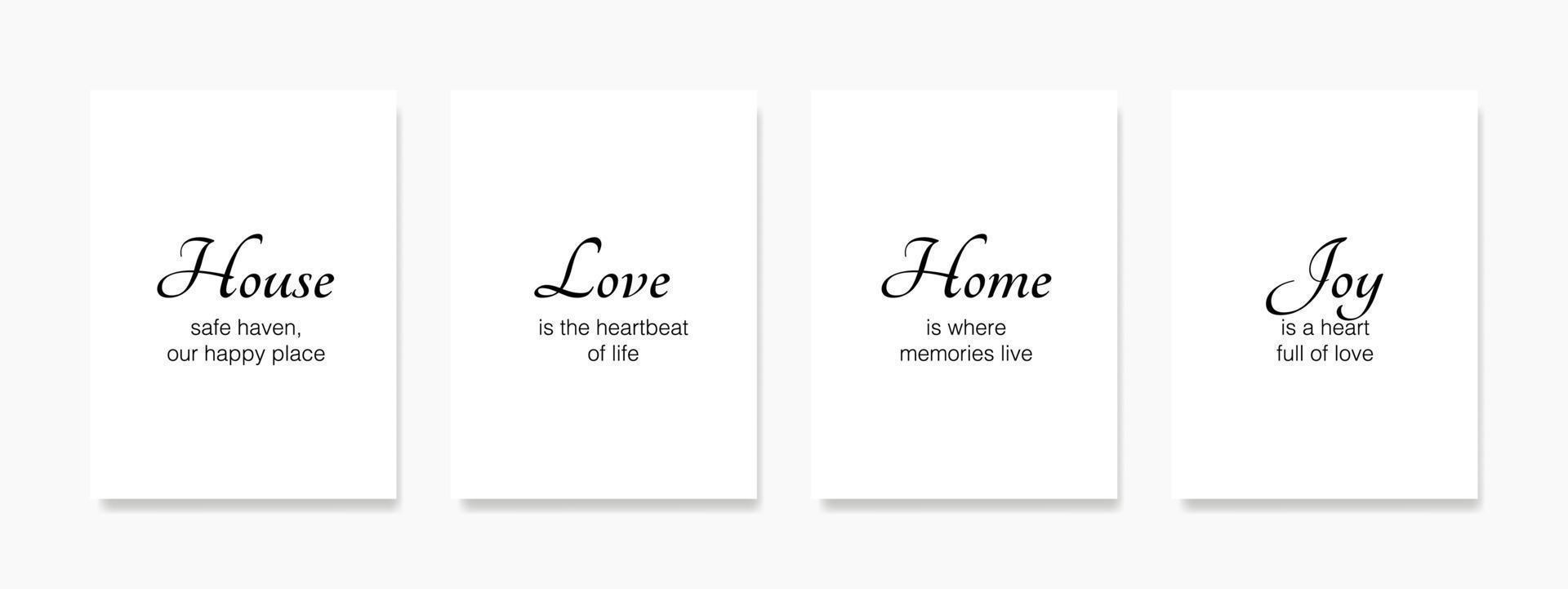 Variations of wall art add a homey touch to the living room. The quote, Home is Where the Heart Is. is printed in elegant font on a white background, creating a minimalist yet inviting feel. vector