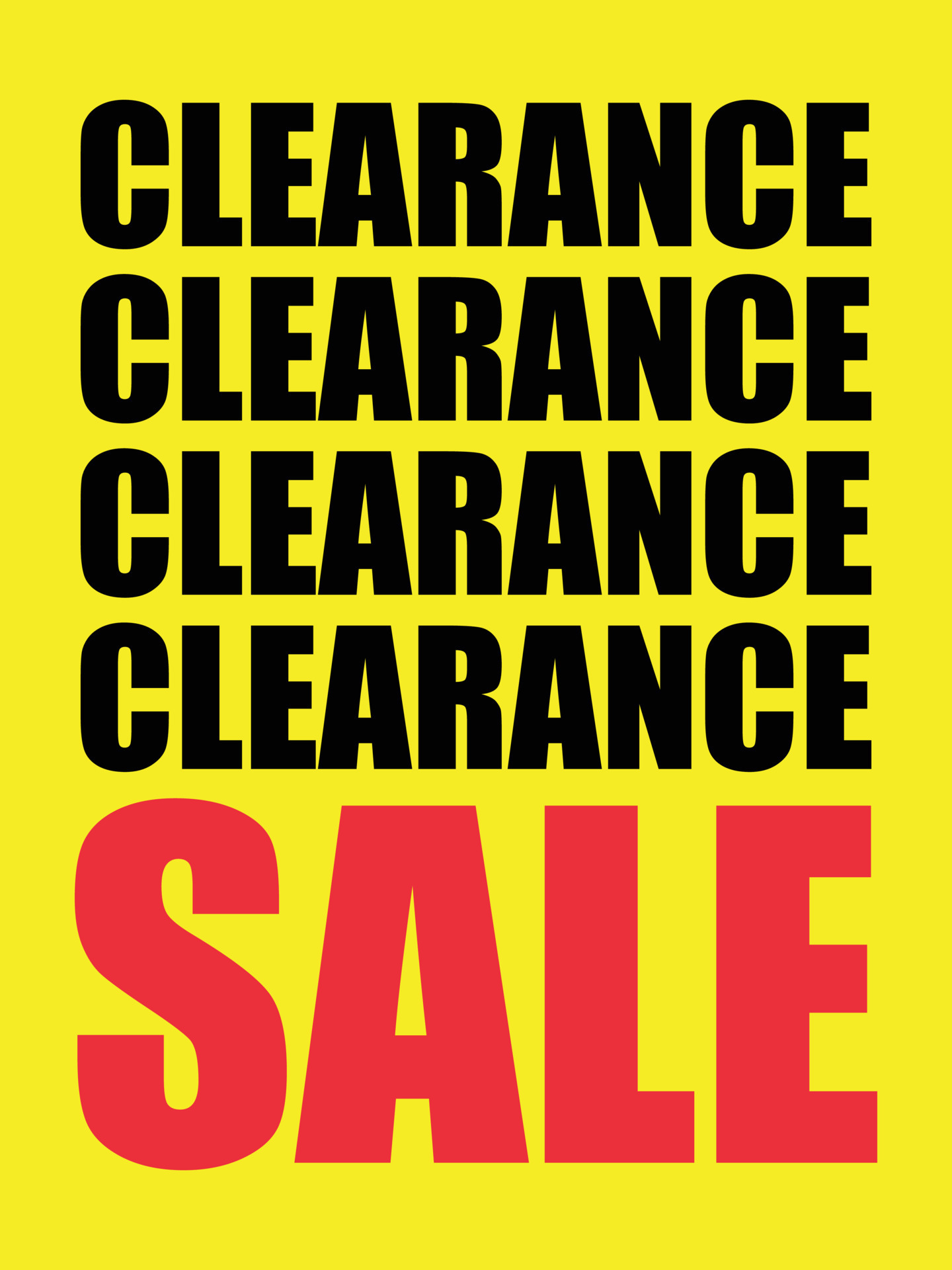 Printable Clearance Sale Display Sign 20796250 Vector Art at Vecteezy