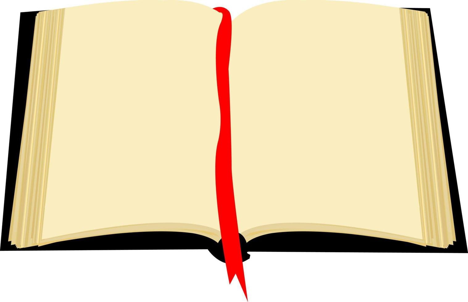 Open book with a bookmark. Pages to read. Educational literature. Diary. vector