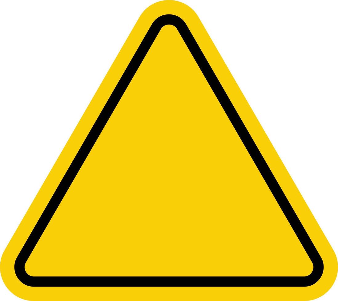 Warning sign yellow triangle with empty space inside. Attention. Danger zone. Another danger. vector