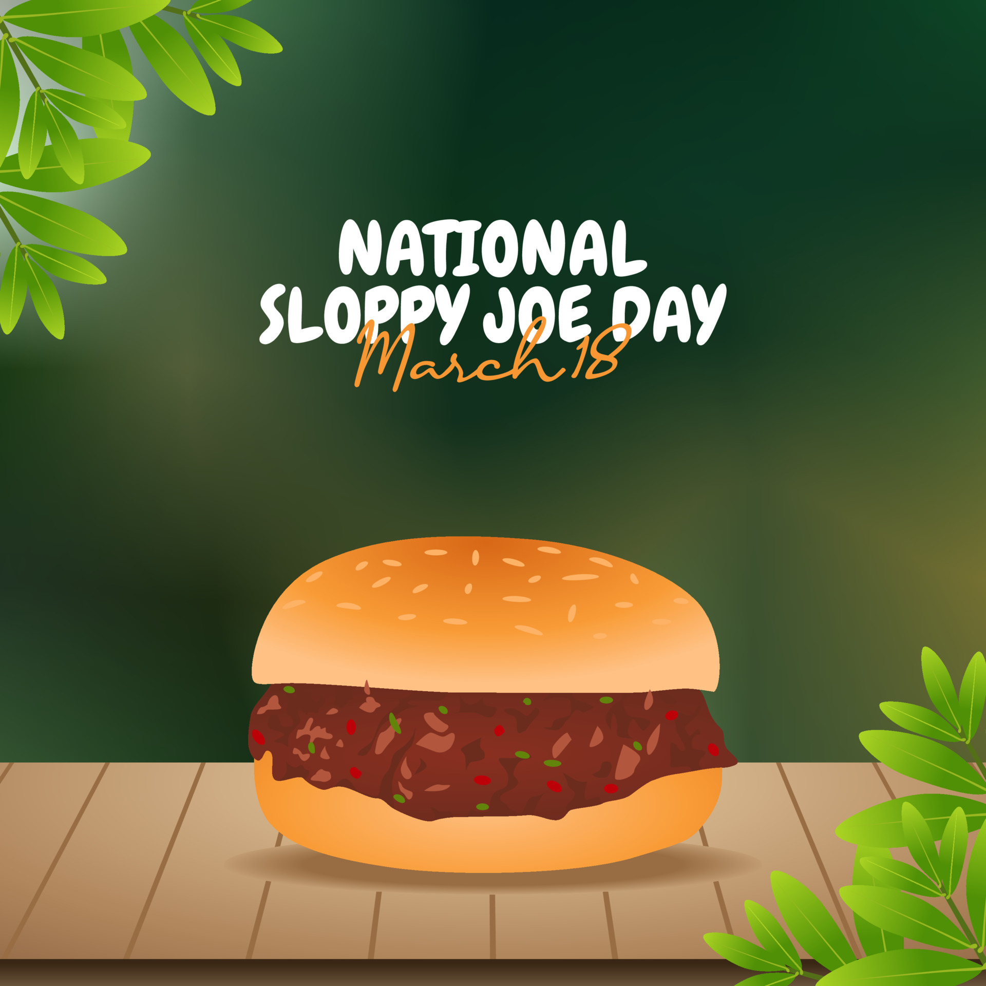 vector graphic of national sloppy joe day good for national sloppy joe