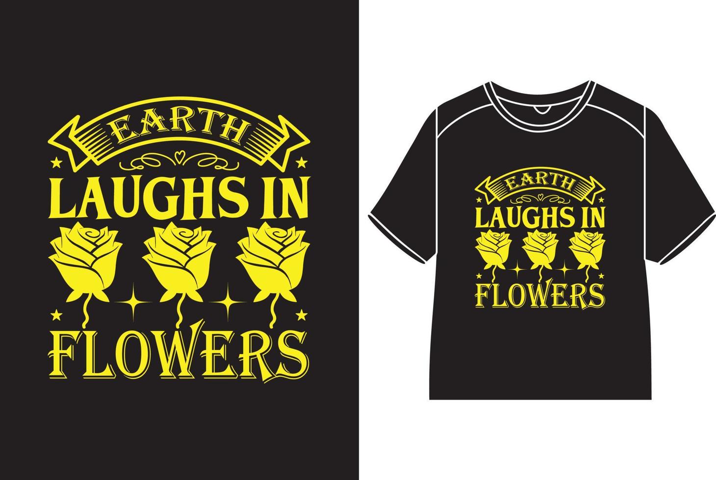 Earth laughs in flowers T-Shirt Design vector