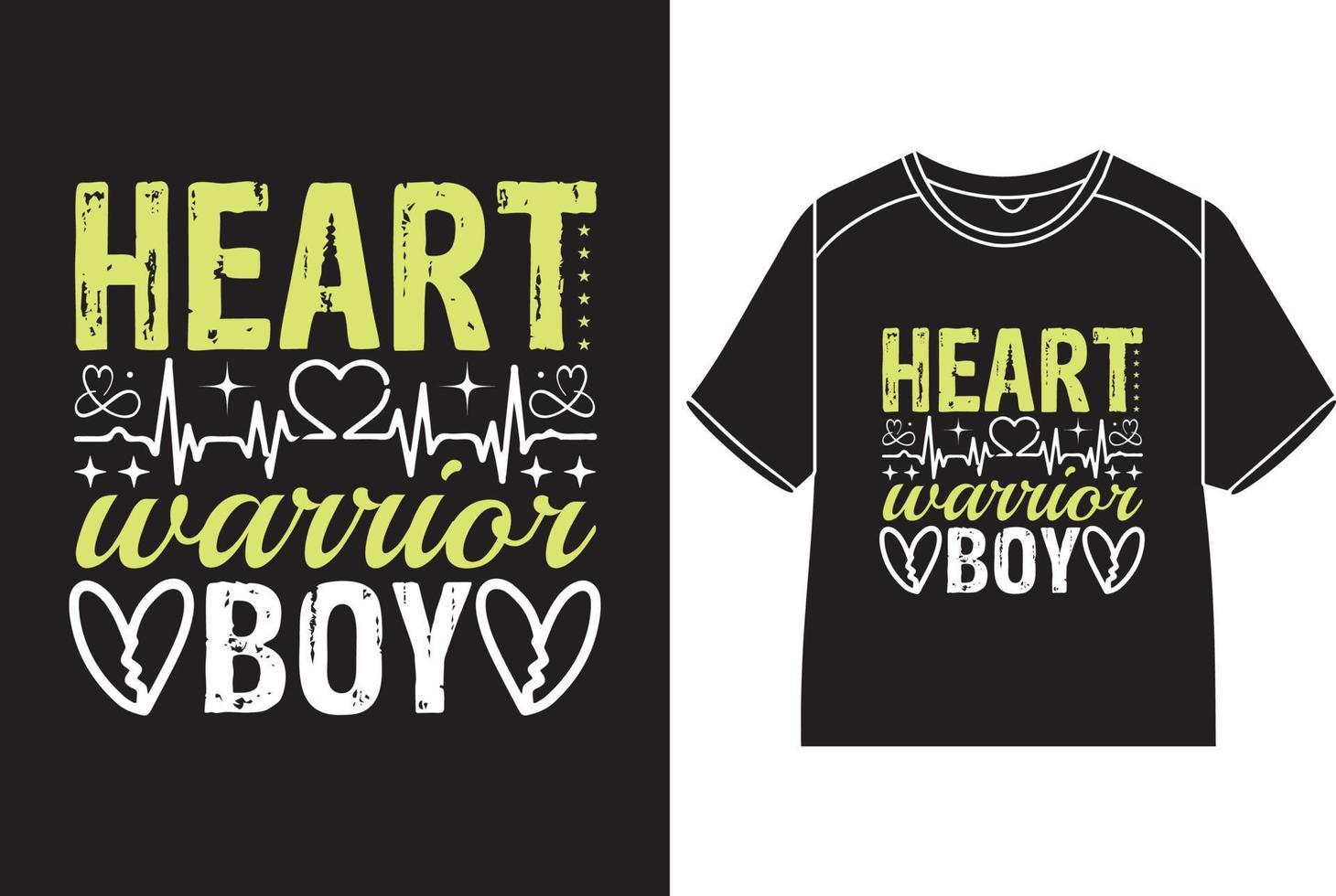 corazón guerrero chico camiseta diseño vector