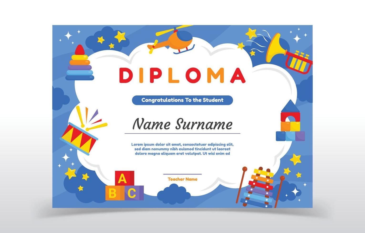 Certificate Template For Children vector