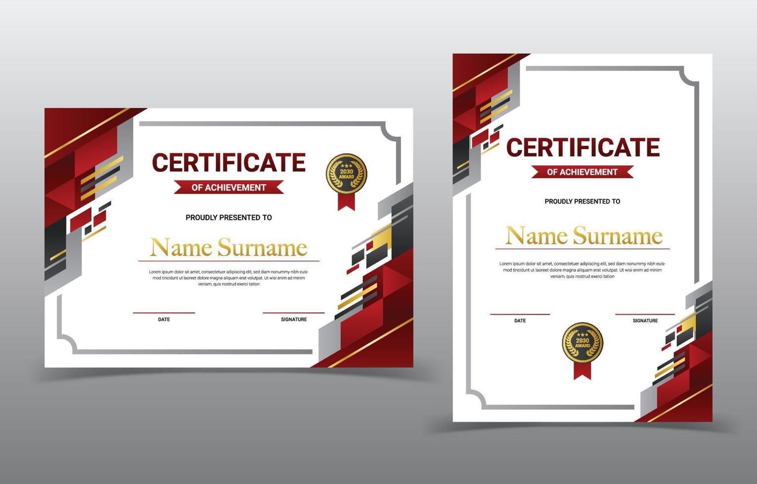 Professional Certificate Design Template vector