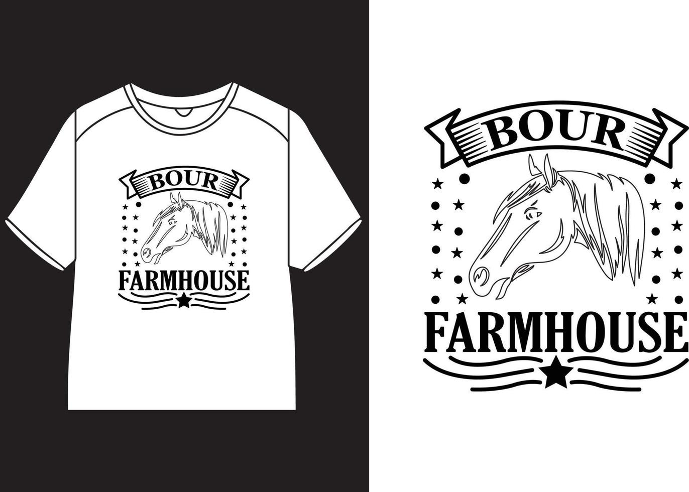 Bour farmhouse T-Shirt Design vector