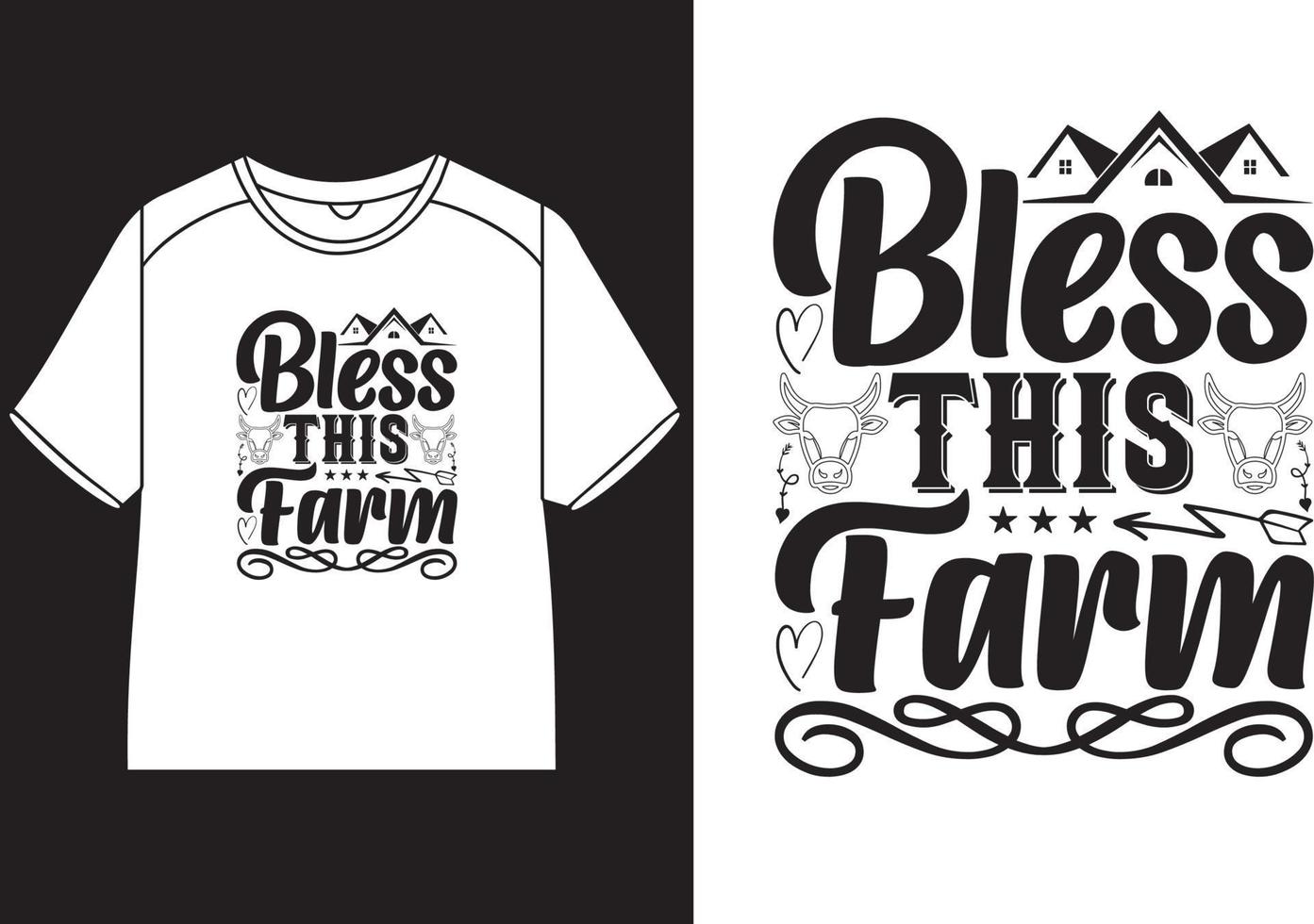 Bless this farm T-Shirt Design vector