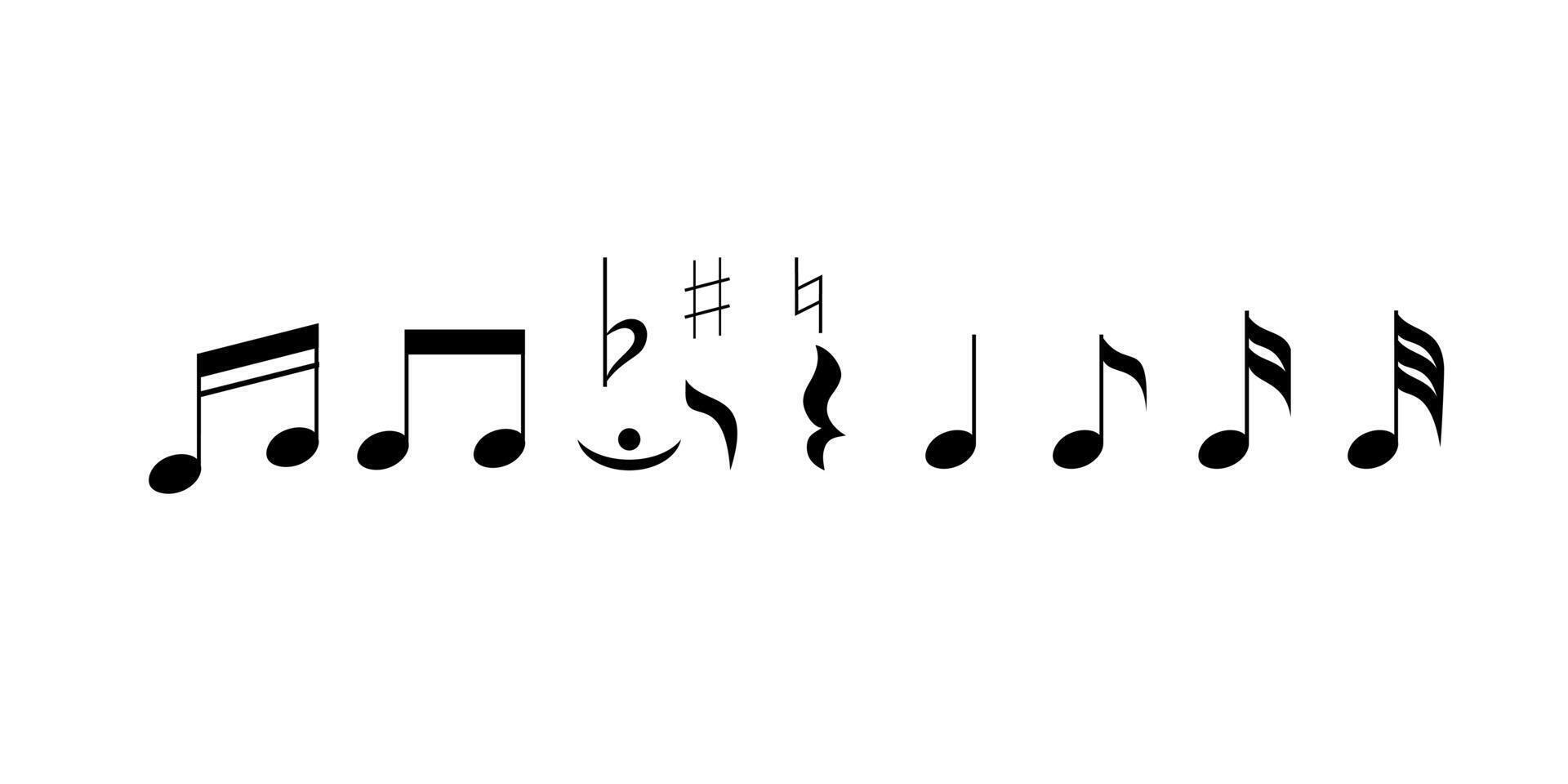 set of notes music on the white background. 20796866 Vector Art at Vecteezy