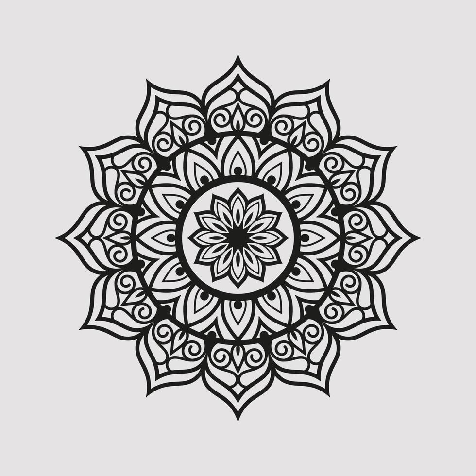 Vector linear floral laser-cutting seamless decorative black and white pattern mandala design