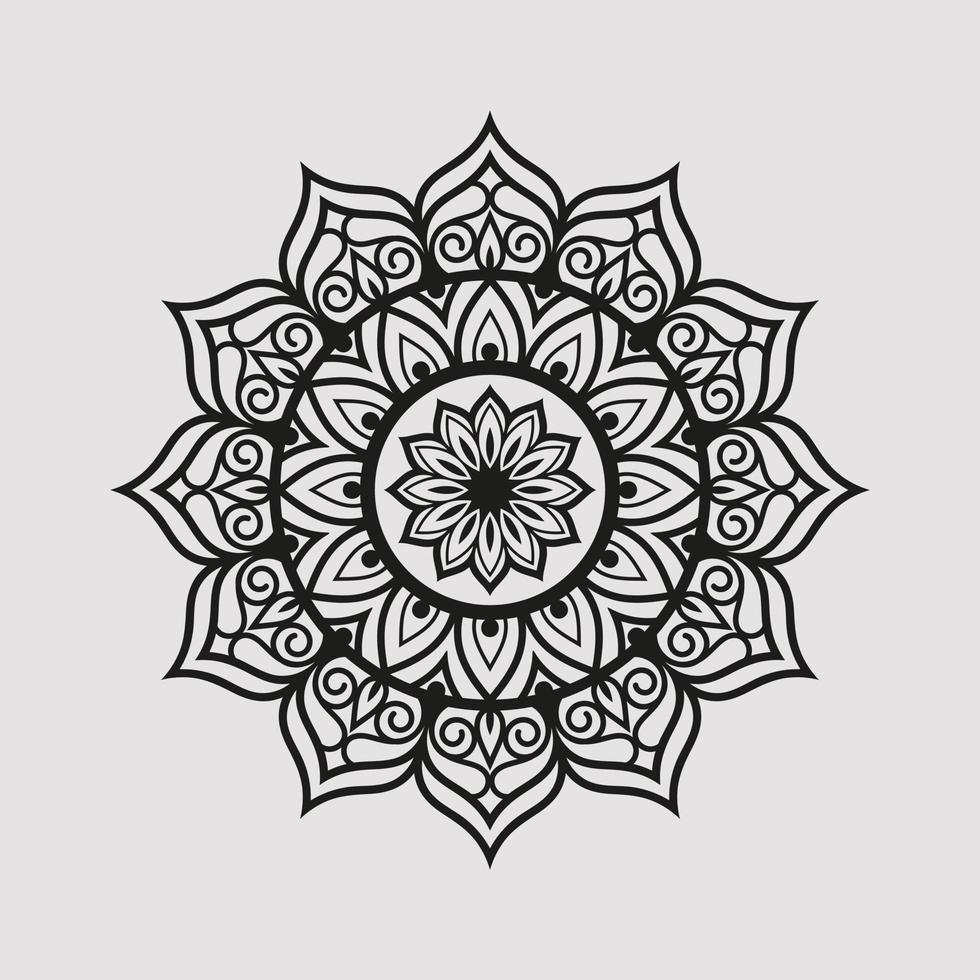 Vector linear floral laser-cutting seamless decorative black and white pattern mandala design