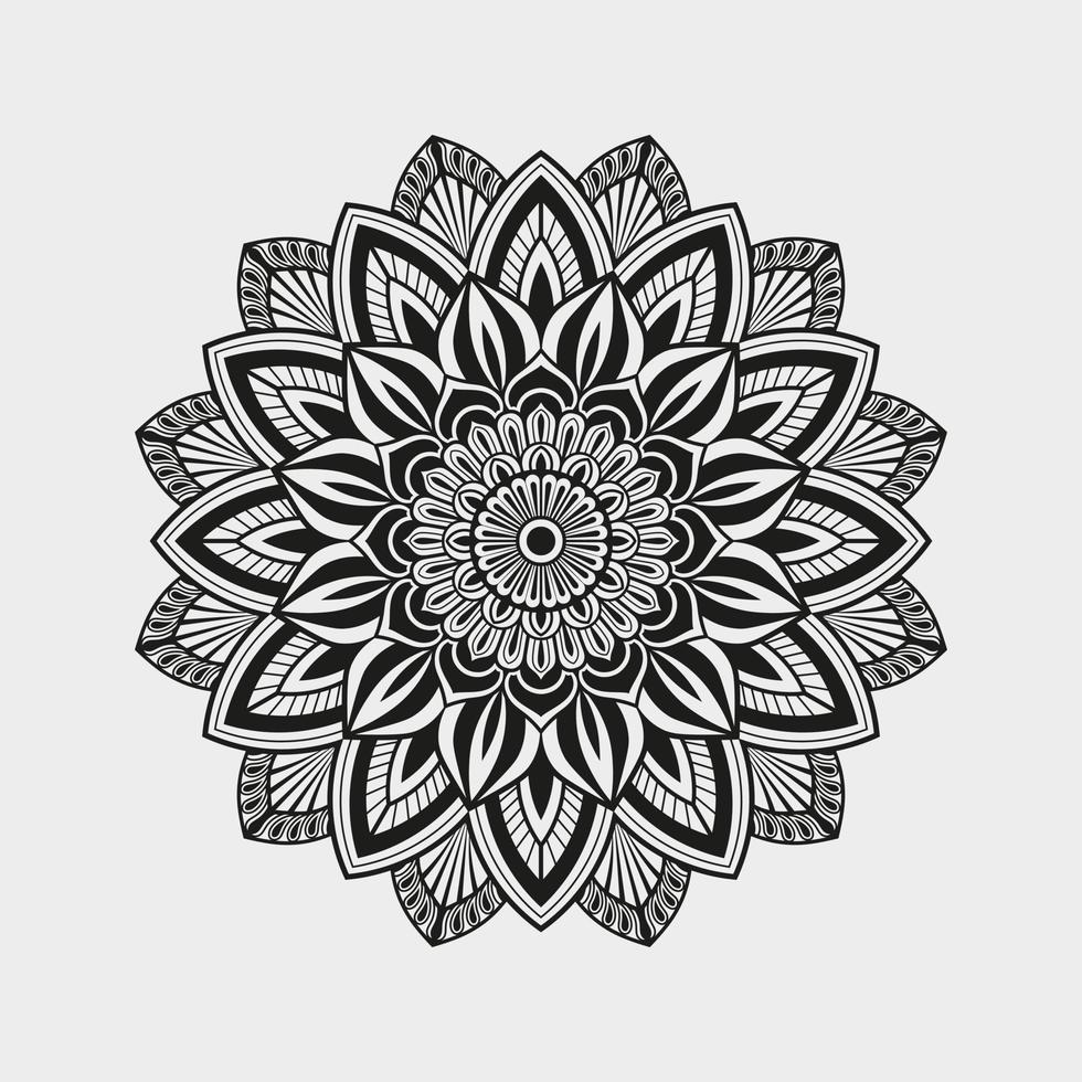 Vector linear floral laser-cutting seamless decorative black and white pattern mandala design