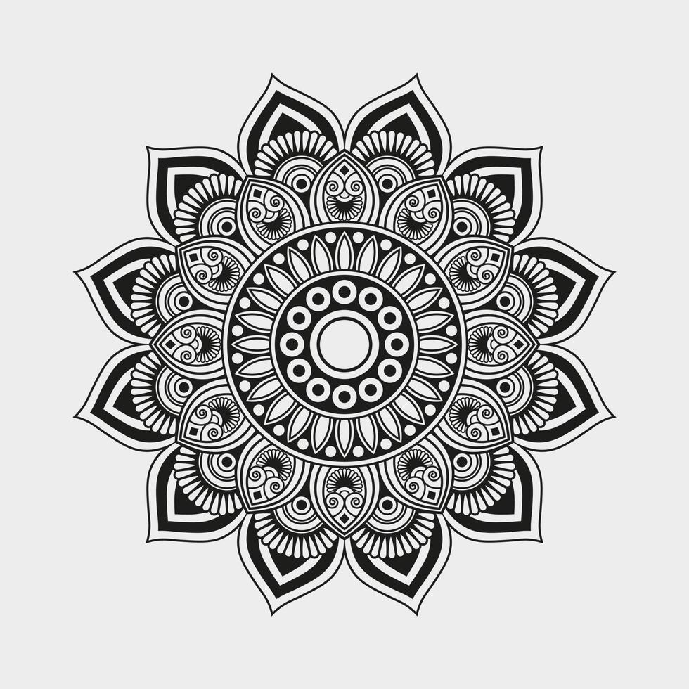 Vector linear floral laser-cutting seamless decorative black and white pattern mandala design