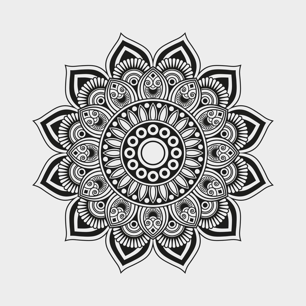 Vector linear floral laser-cutting seamless decorative black and white pattern mandala design