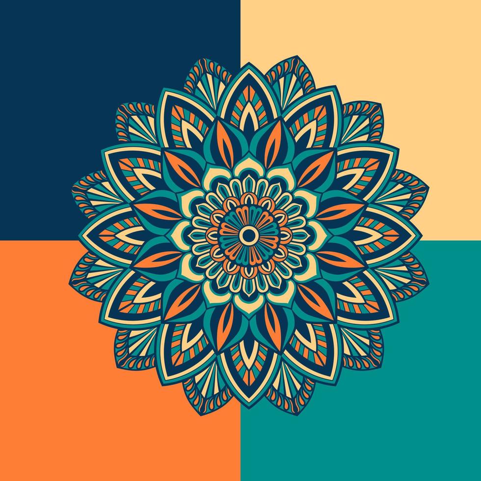 Vector colorful decorative round floral shaped mandala pattern illustrated background