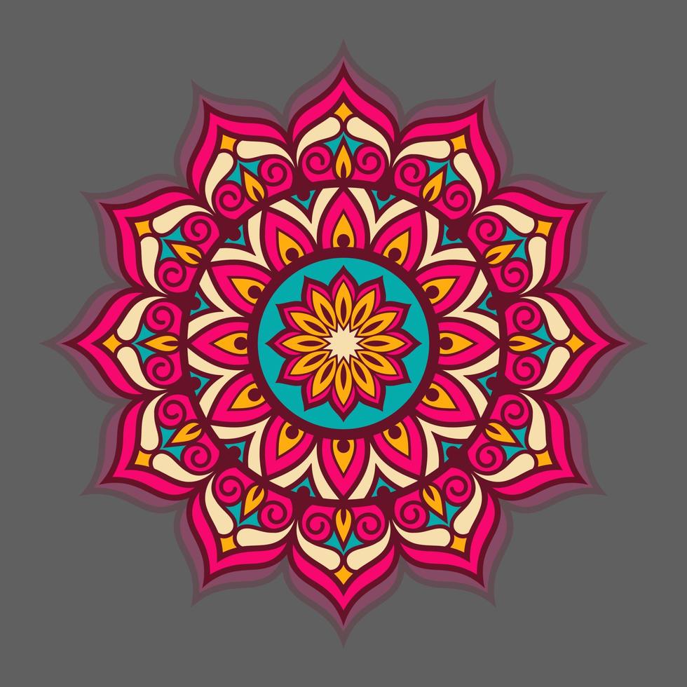 Vector colorful decorative round floral shaped mandala pattern illustrated background