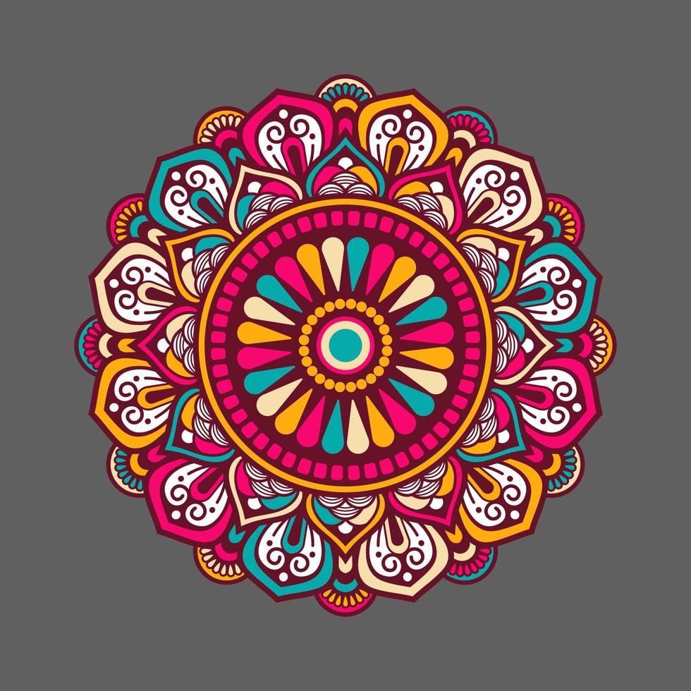 Vector colorful decorative round floral shaped mandala pattern illustrated background
