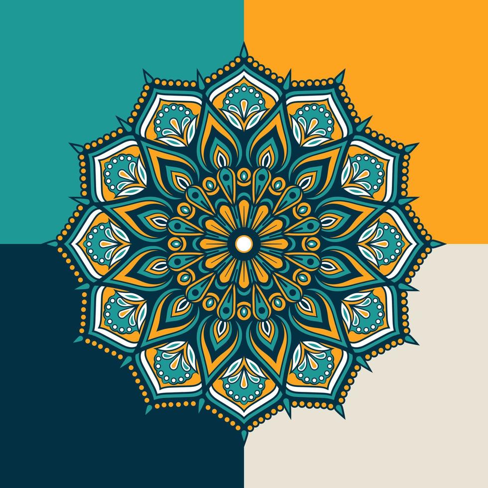 Vector colorful decorative round floral shaped mandala pattern illustrated background