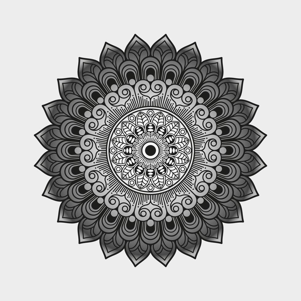 Vector linear floral laser-cutting seamless decorative black and white pattern mandala design