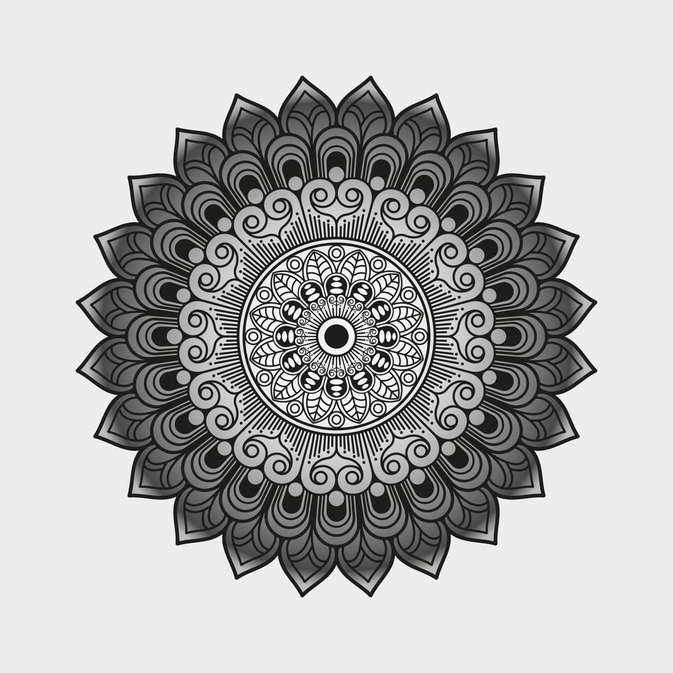 vector lineal floral Corte por láser sin costura decorativo negro y blanco modelo mandala diseño