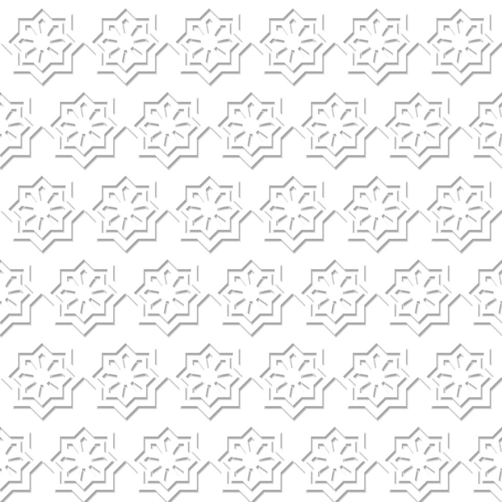 Embossed Islamic Geometric Pattern, Muslim Ttaditional Ornament vector