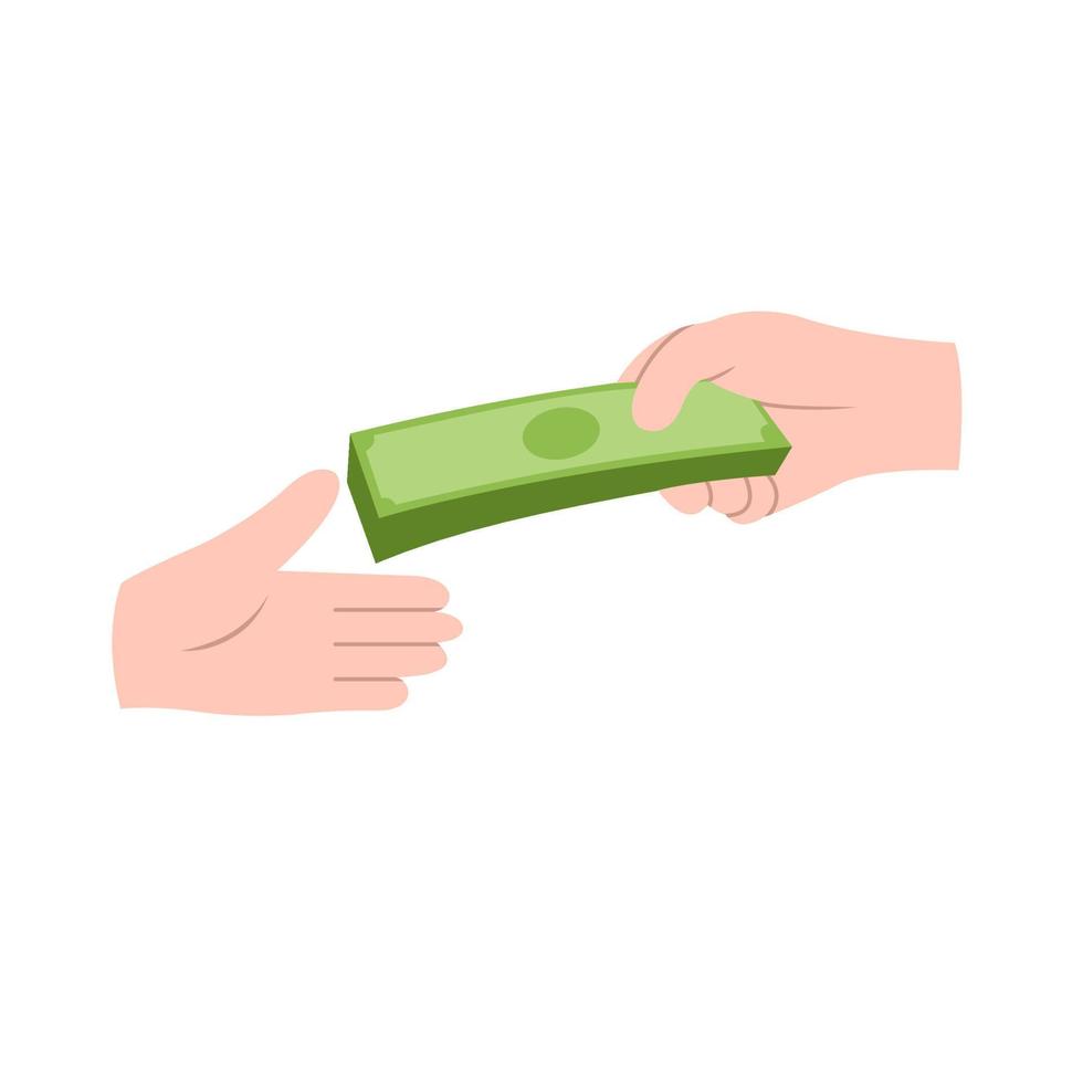 Set Of Hand Giving Money vector