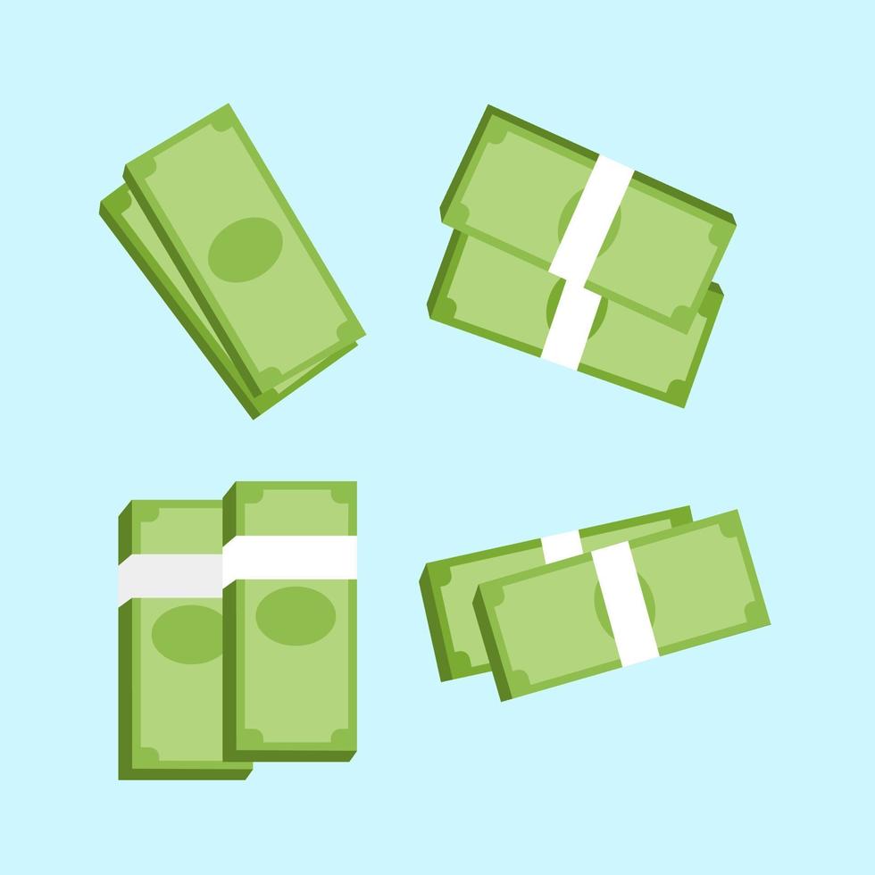 Set Of Money Stack Illustration vector