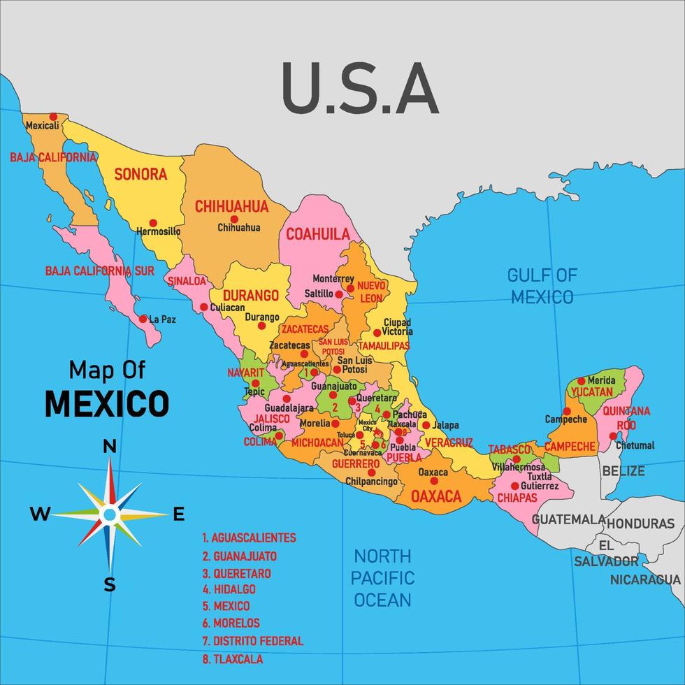 Country Map Mexico Concept vector