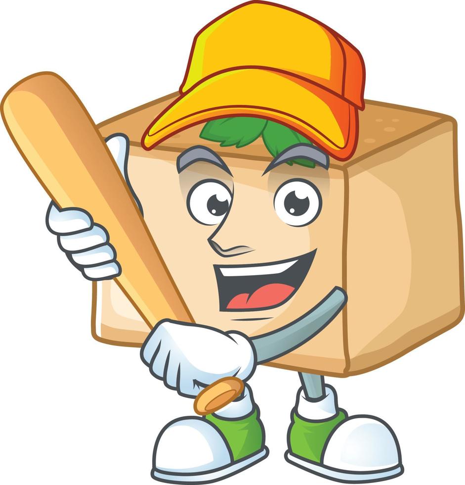A cartoon character of basbousa vector
