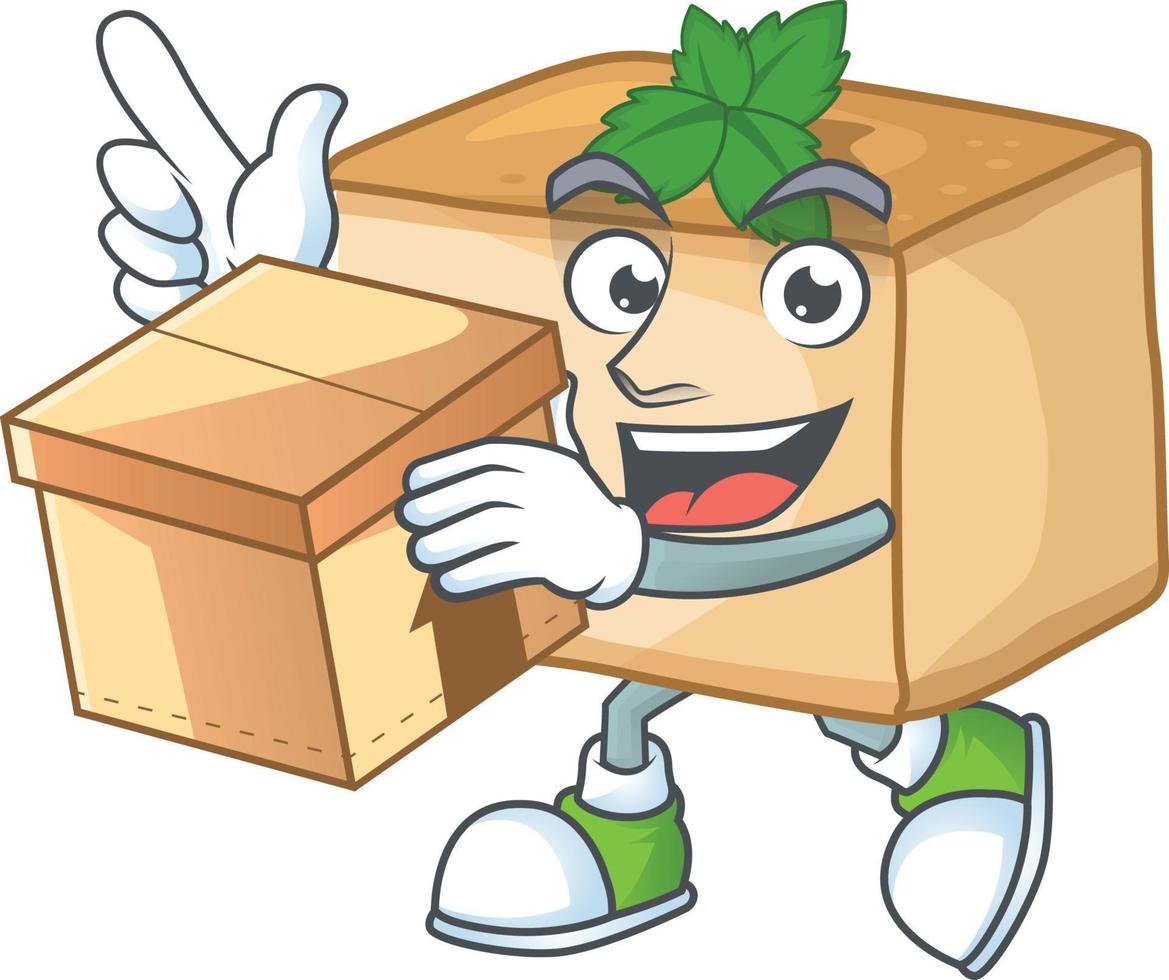 A cartoon character of basbousa vector