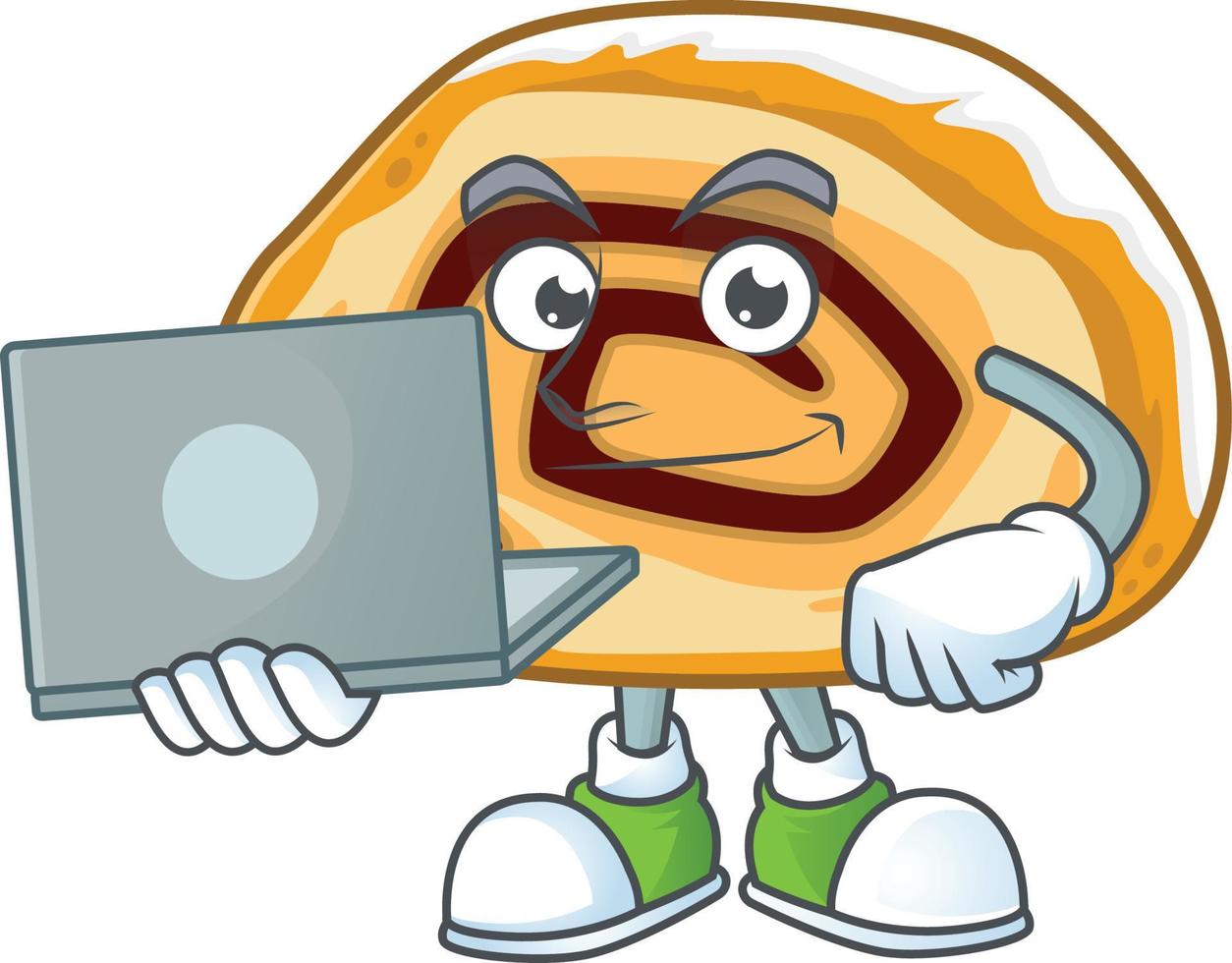 A cartoon character of swiss roll vector