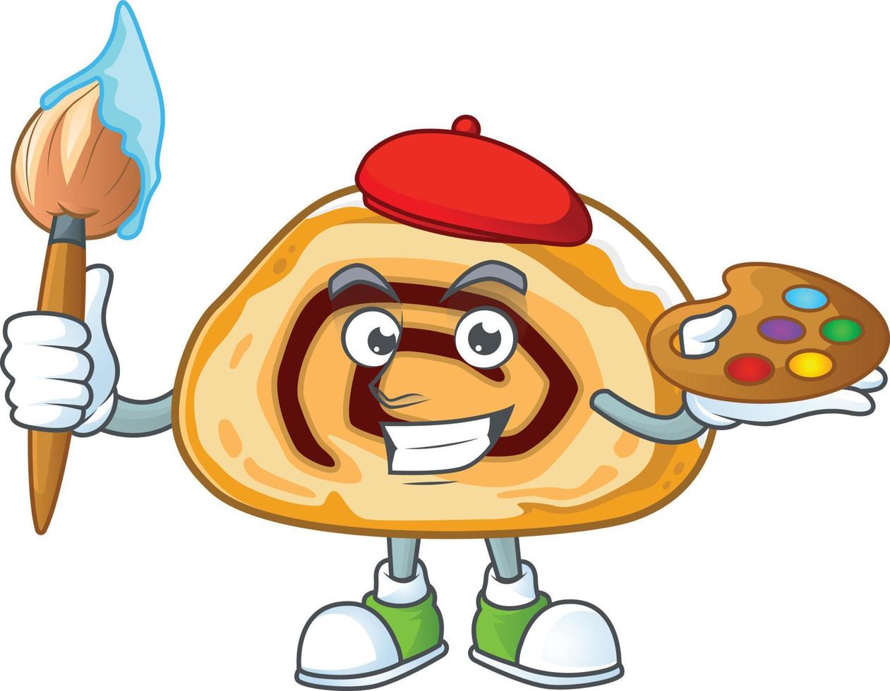 A cartoon character of swiss roll vector