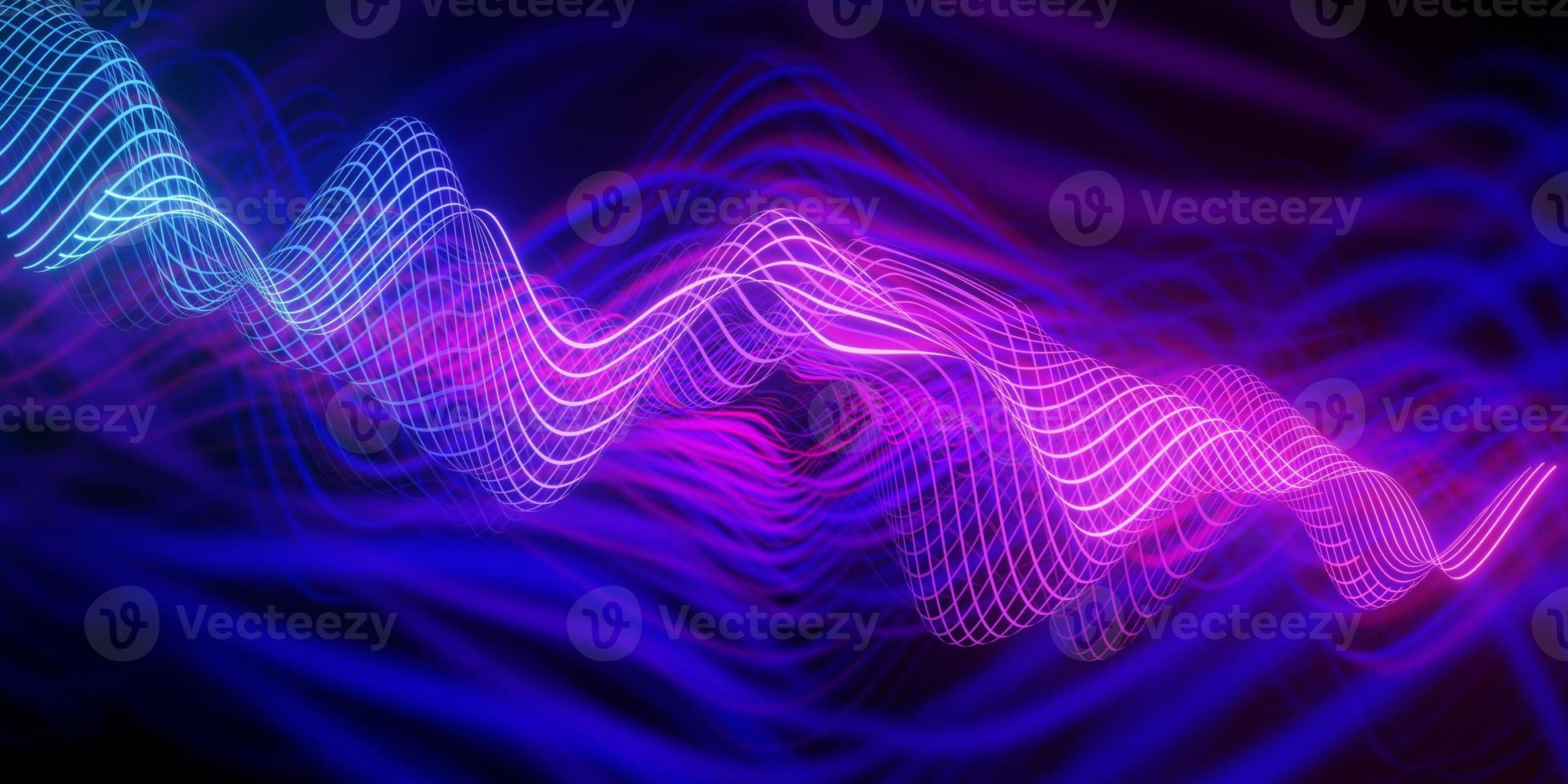 3d render,abstract wave technology background with colorful  light . colorful fantastic background with curvy shape glowing . photo
