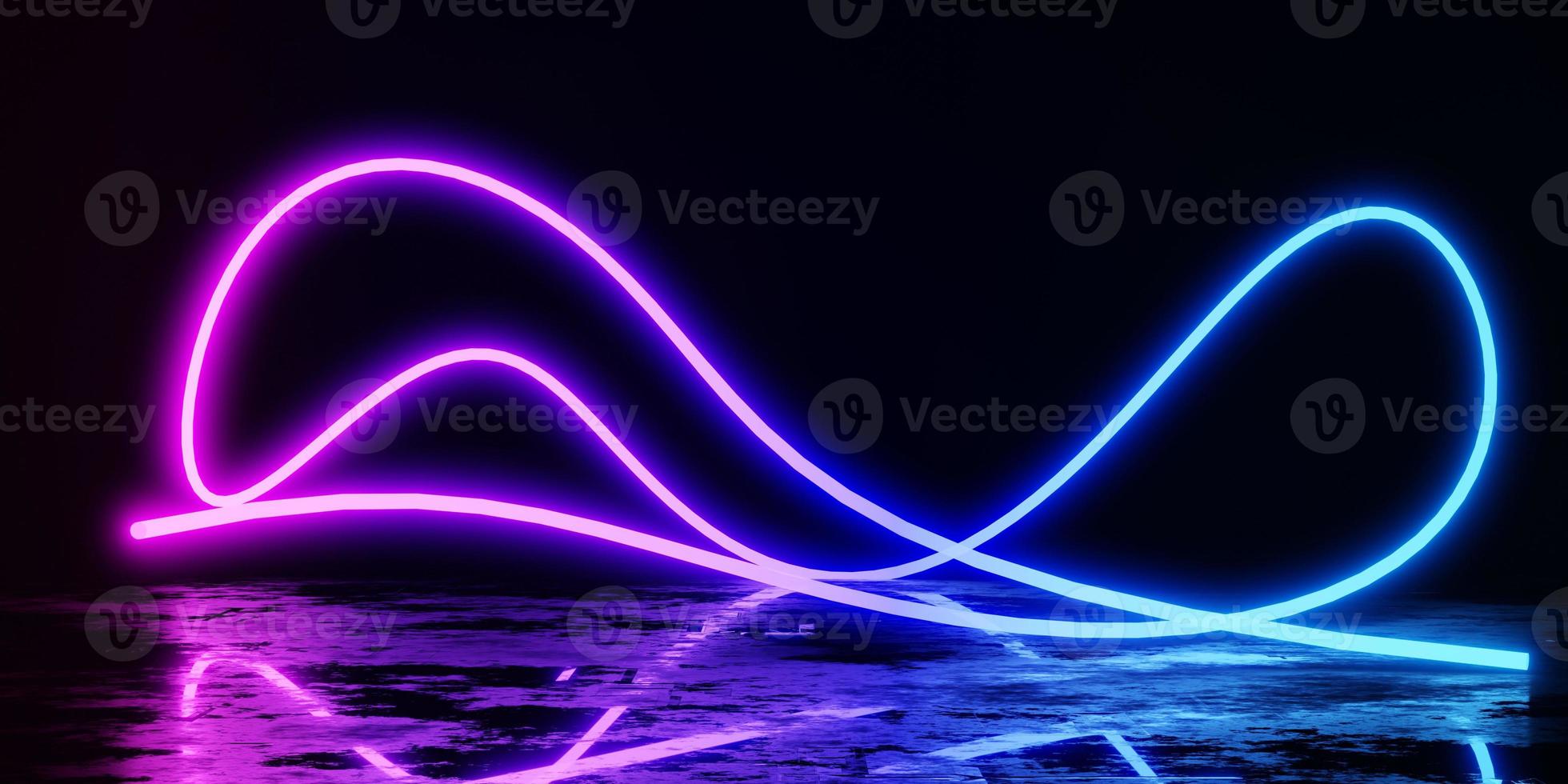 3d render,abstract wave technology background with blue and pink light .colorful fantastic background with curvy shape glowing photo