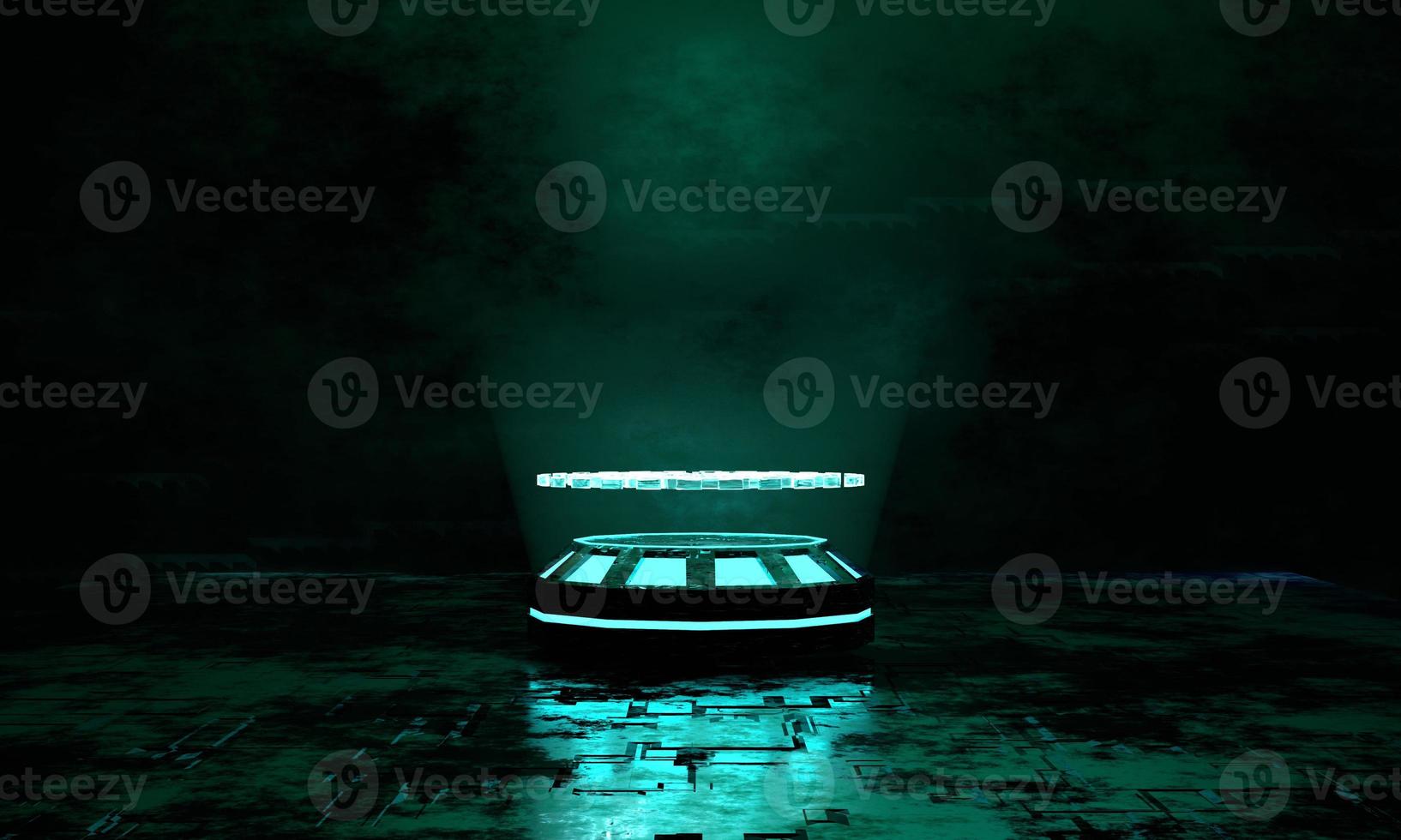 3D render Abstract technology concept background with blue lights. HUD blue color abstract screen . photo