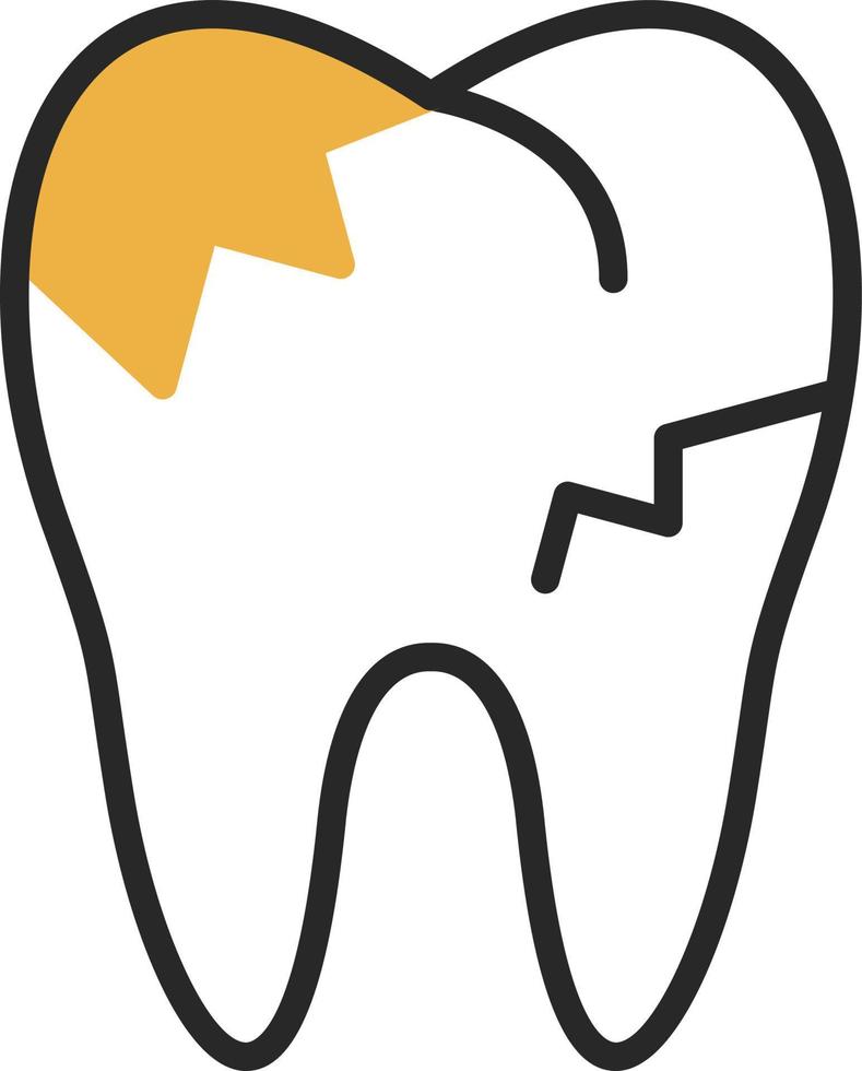 diseño de icono de vector de dientes cariados