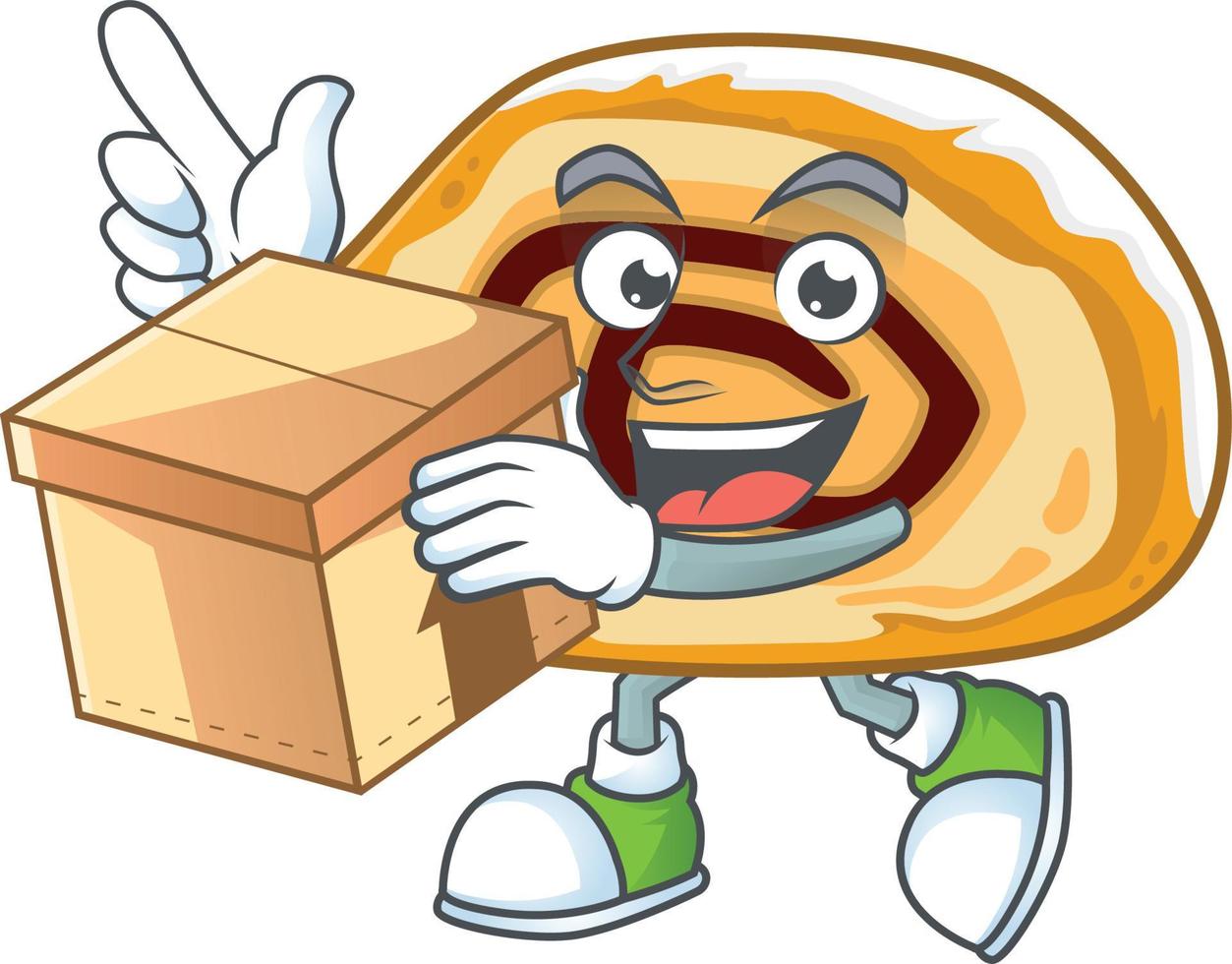 A cartoon character of swiss roll vector