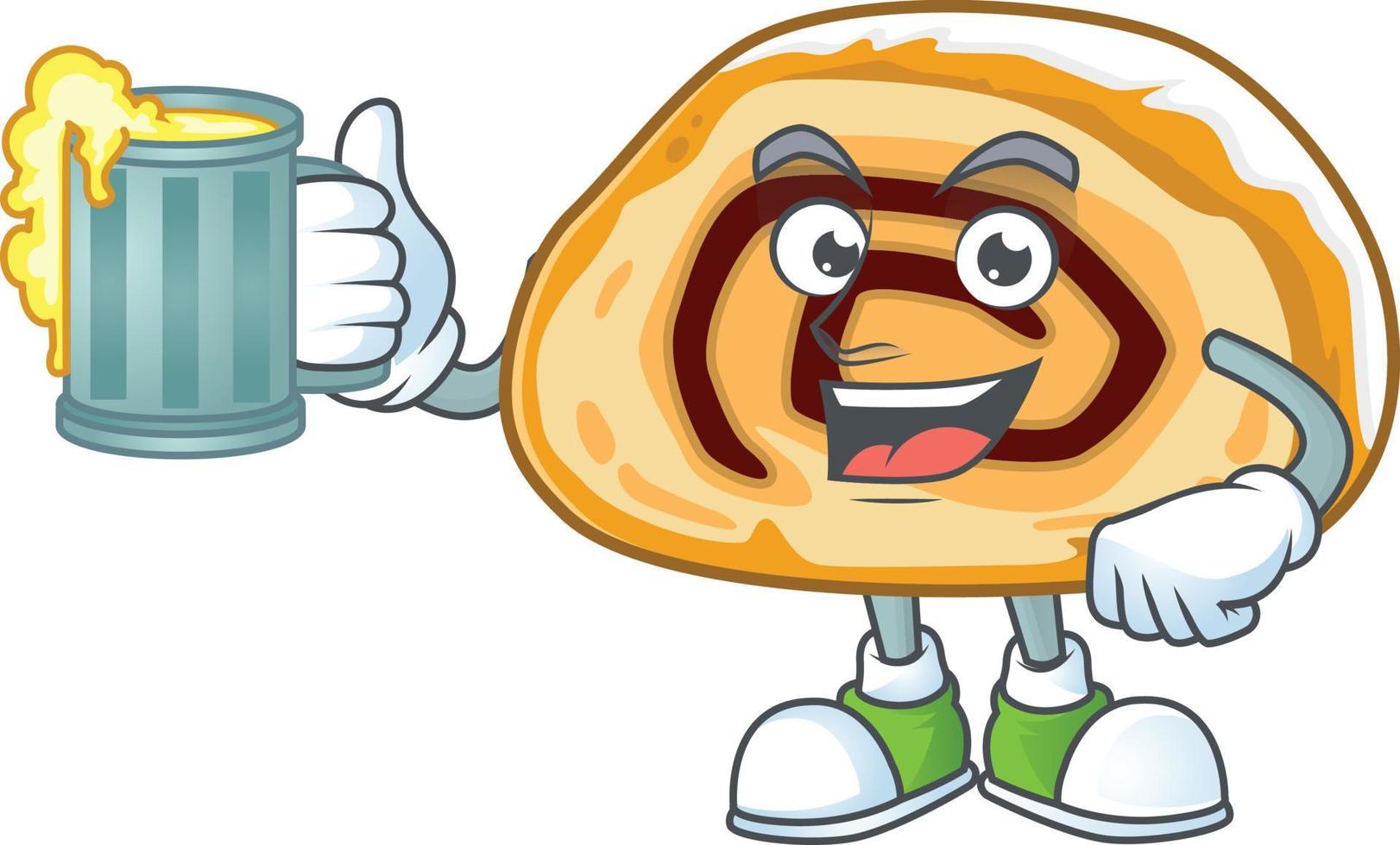 A cartoon character of swiss roll vector