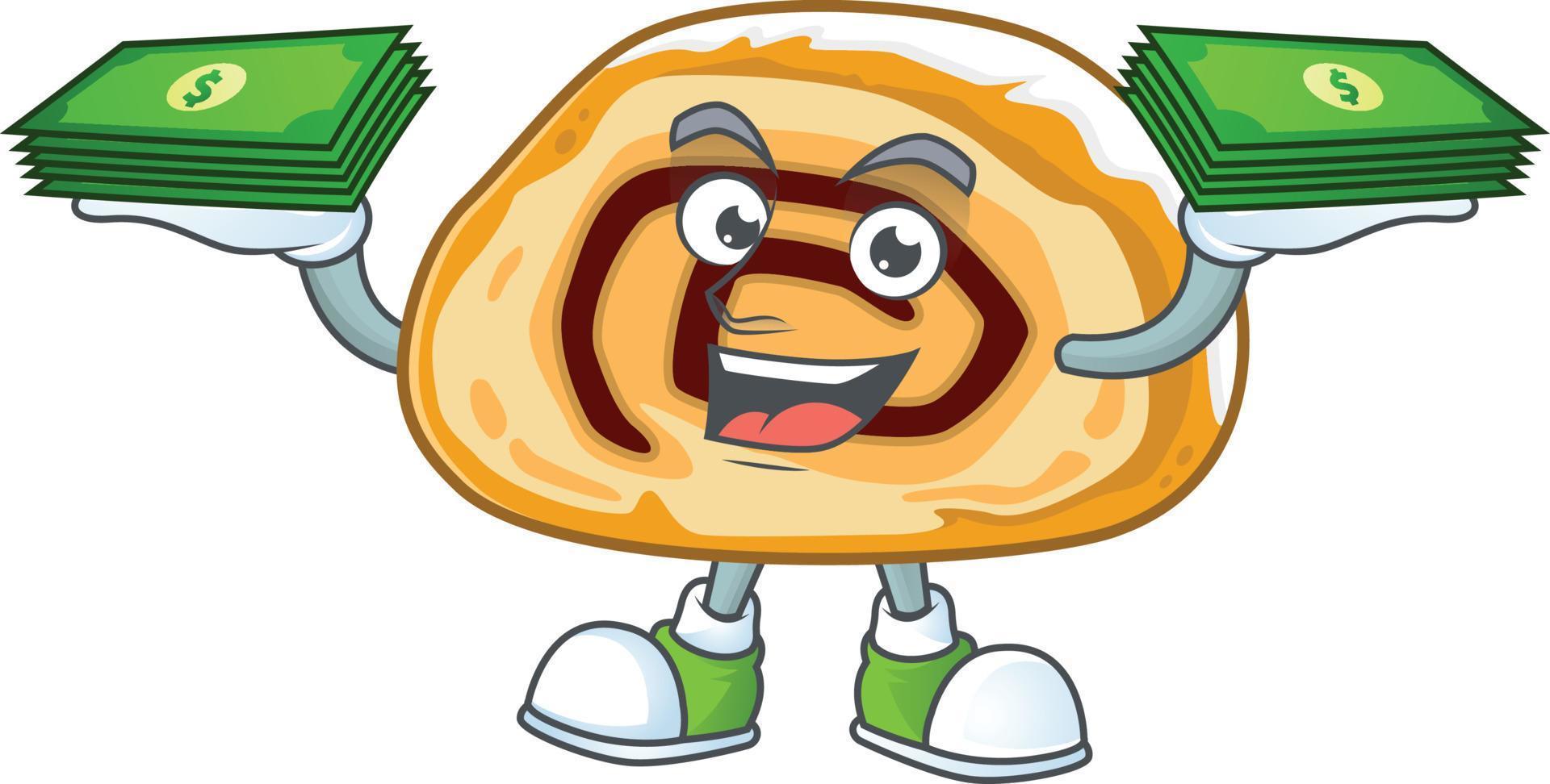 A cartoon character of swiss roll vector