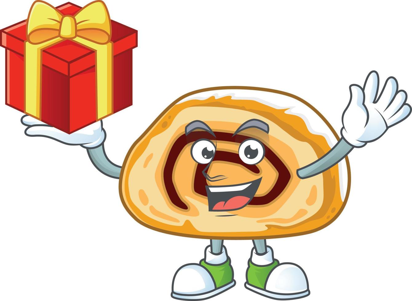 A cartoon character of swiss roll vector