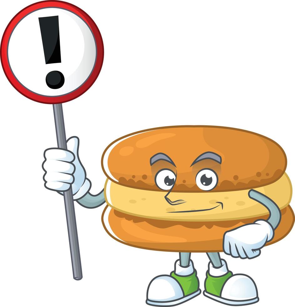 A cartoon character of chocolate macarons vector