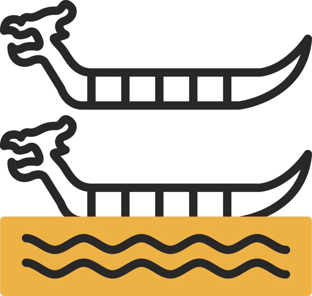 Dragon Boat Racing Vector Icon Design