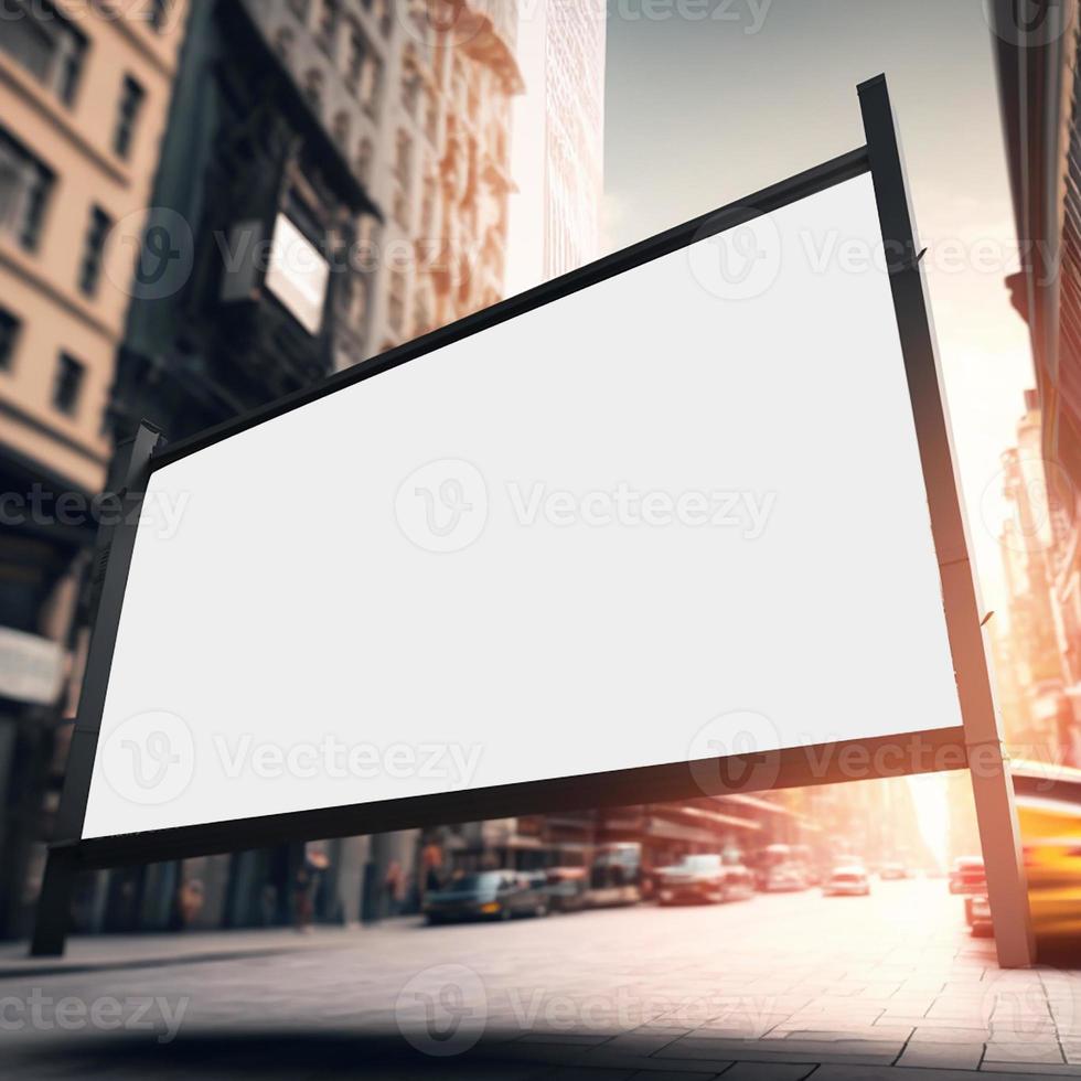 Billboard mockup in street photo