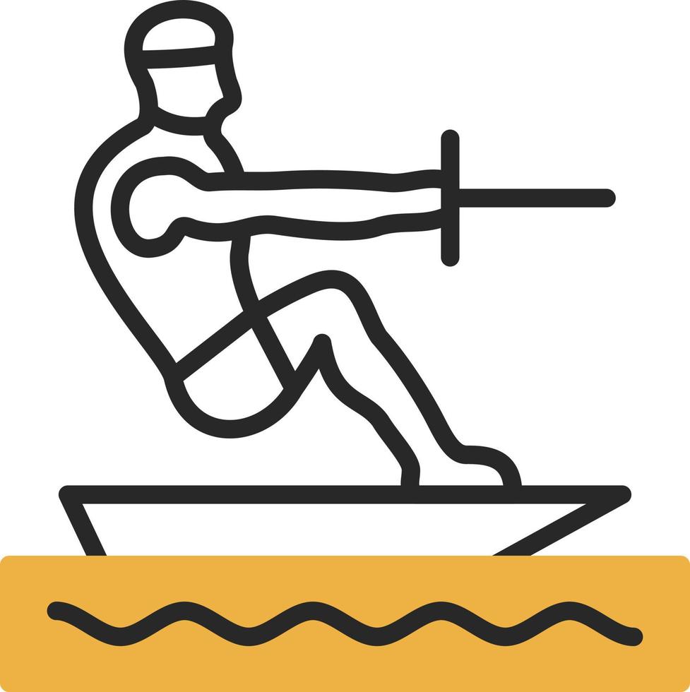 Barefoot Skiing Vector Icon Design